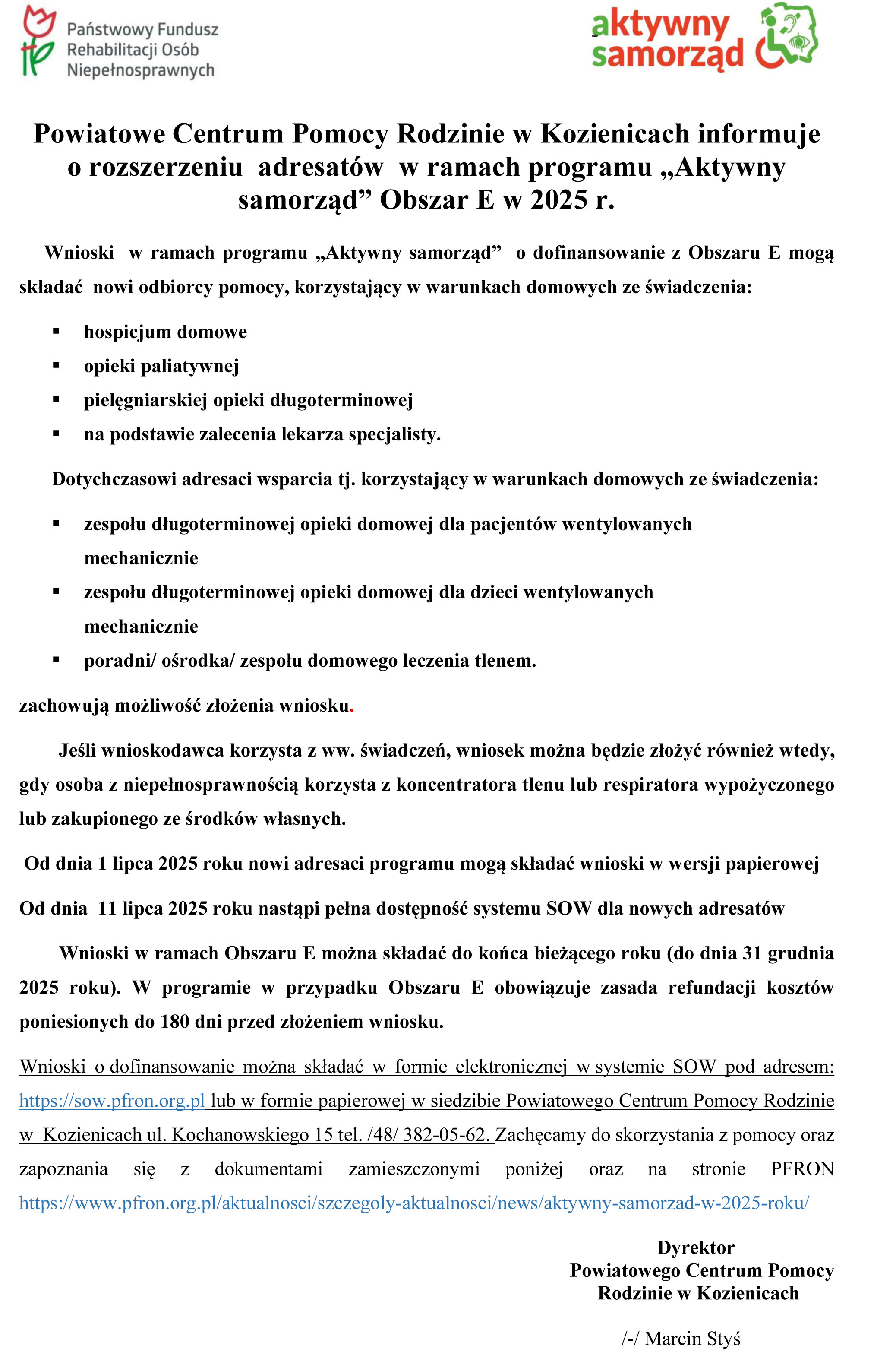Informacja aktywny samorzad