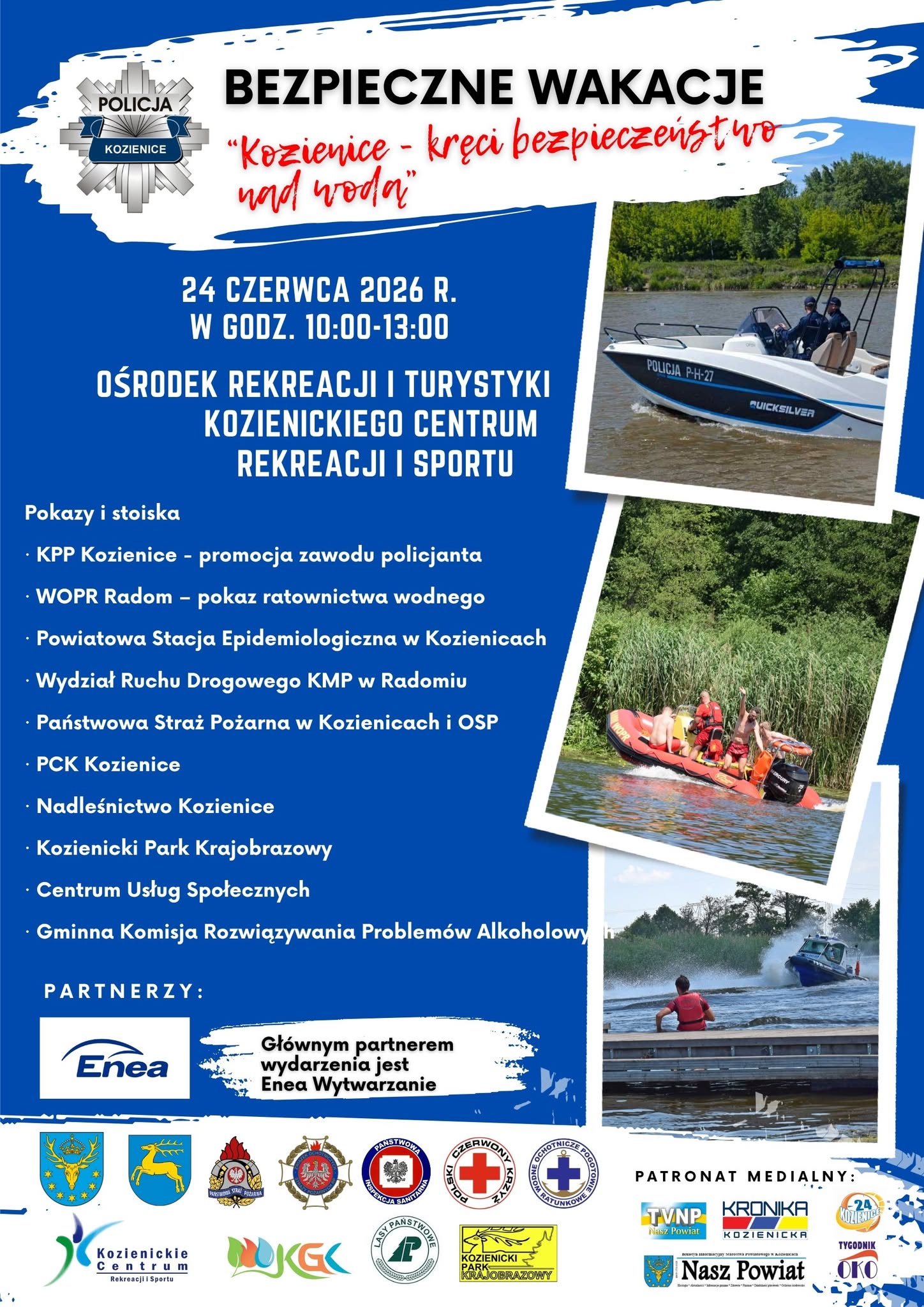 &bdquo;Kozienice - Kręci Bezpieczeństwo nad Wodą&rdquo; - plakat