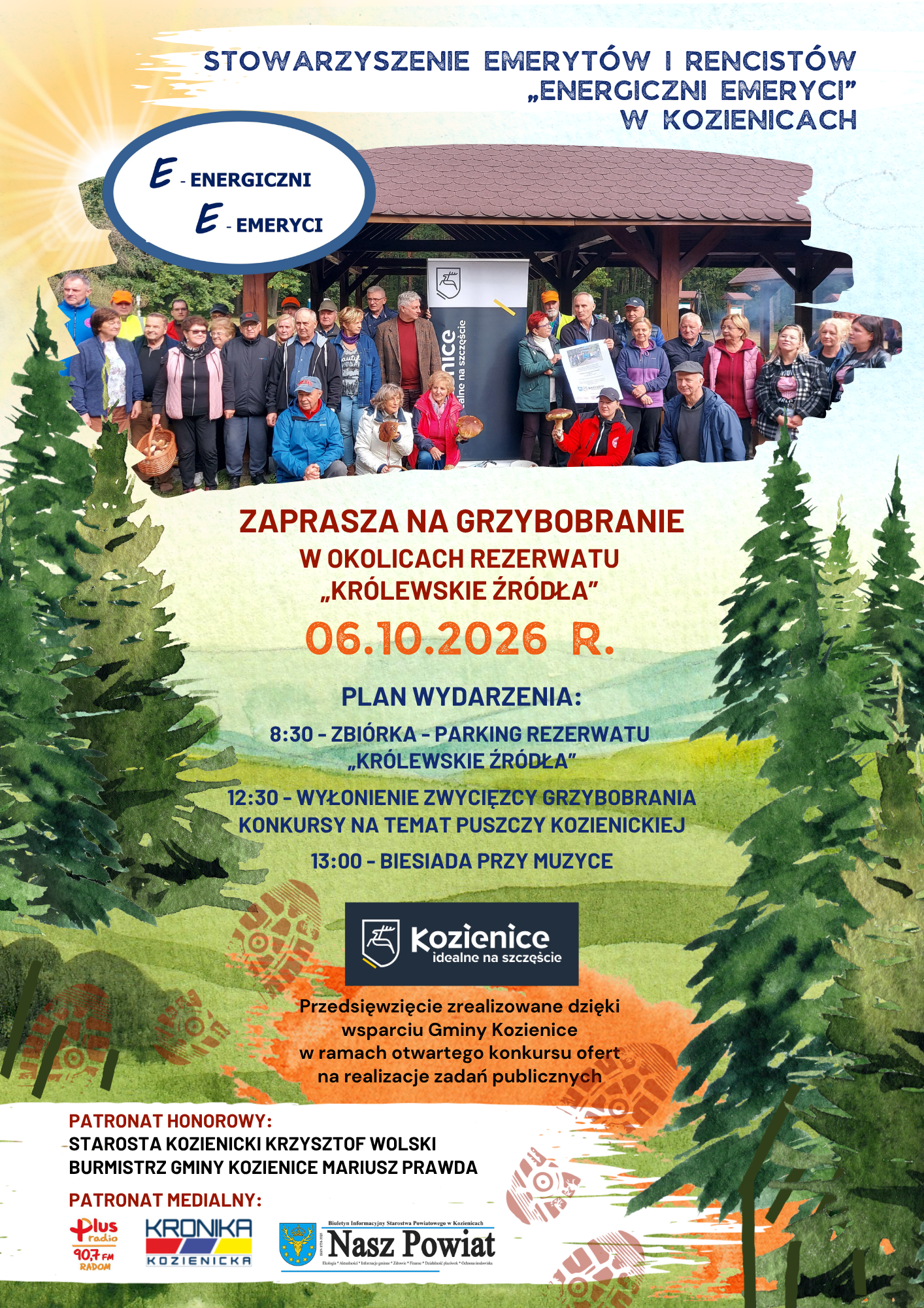 GRZYBOBRANIE W OKOLICACH REZERWATU &bdquo;KR&Oacute;LEWSKIE ŹR&Oacute;DŁA" z&nbsp;&bdquo;ENERGICZNYMI EMERYTAMI"