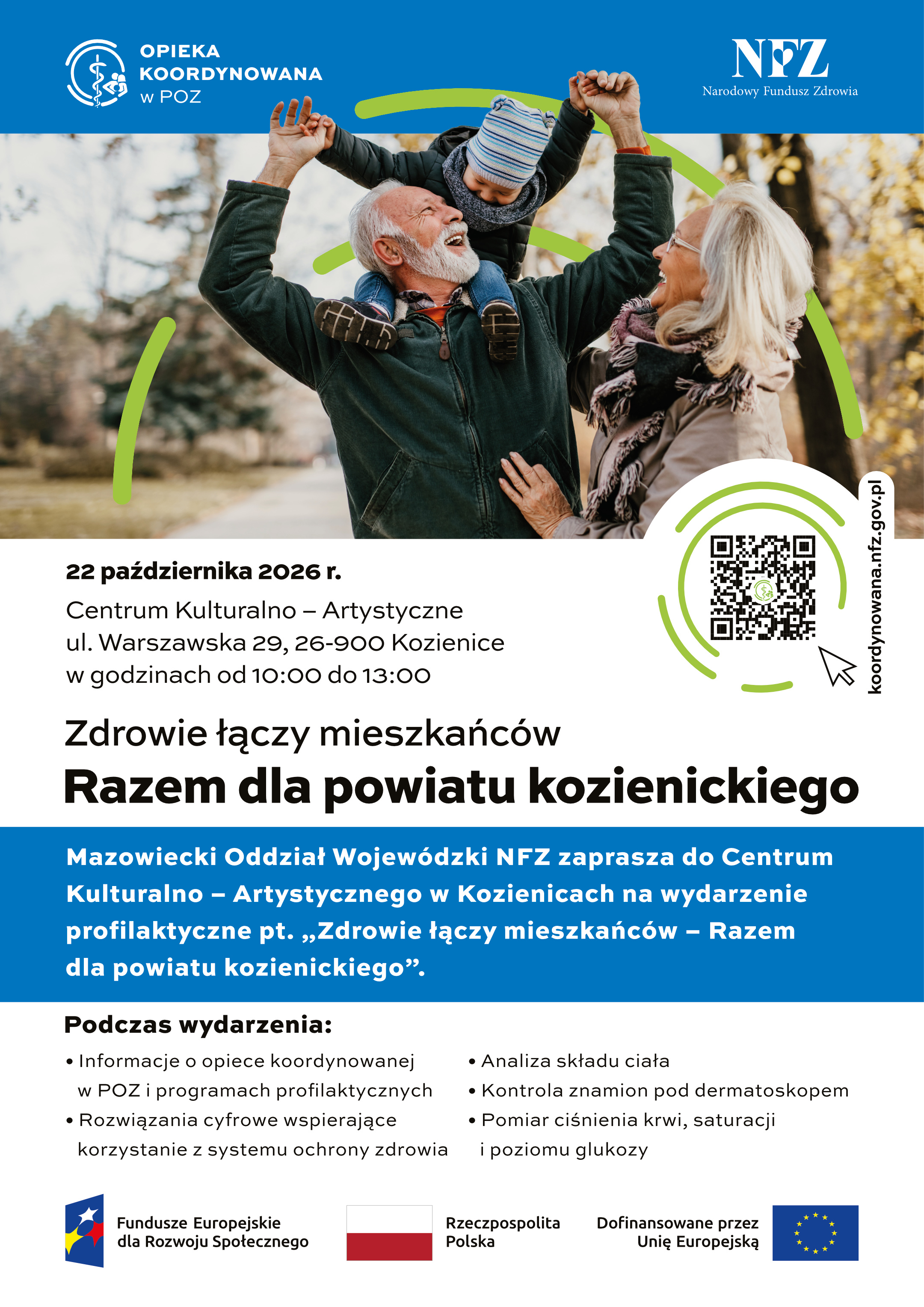 WYDARZENIE PROFILAKTYCZNE &bdquo;ZDROWIE ŁĄCZY MIESZKAŃC&Oacute;W &ndash; RAZEM DLA POWIATU KOZIENICKIEGO&rdquo; 