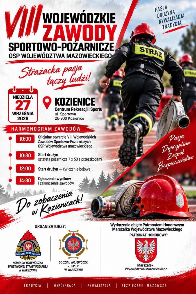 VIII WOJEW&Oacute;DZKIE ZAWODY SPORTOWO-POŻARNICZE OSP WOJEW&Oacute;DZTWA MAZOWIECKIEGO